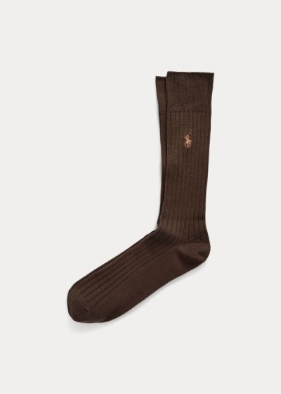 Men's Polo Ralph Lauren Egyptian Cotton Ribbed Socks | 206345XMT